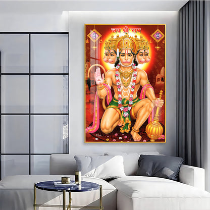 Majestic Lord Hanuman Premium Vertical Acrylic Wall Art