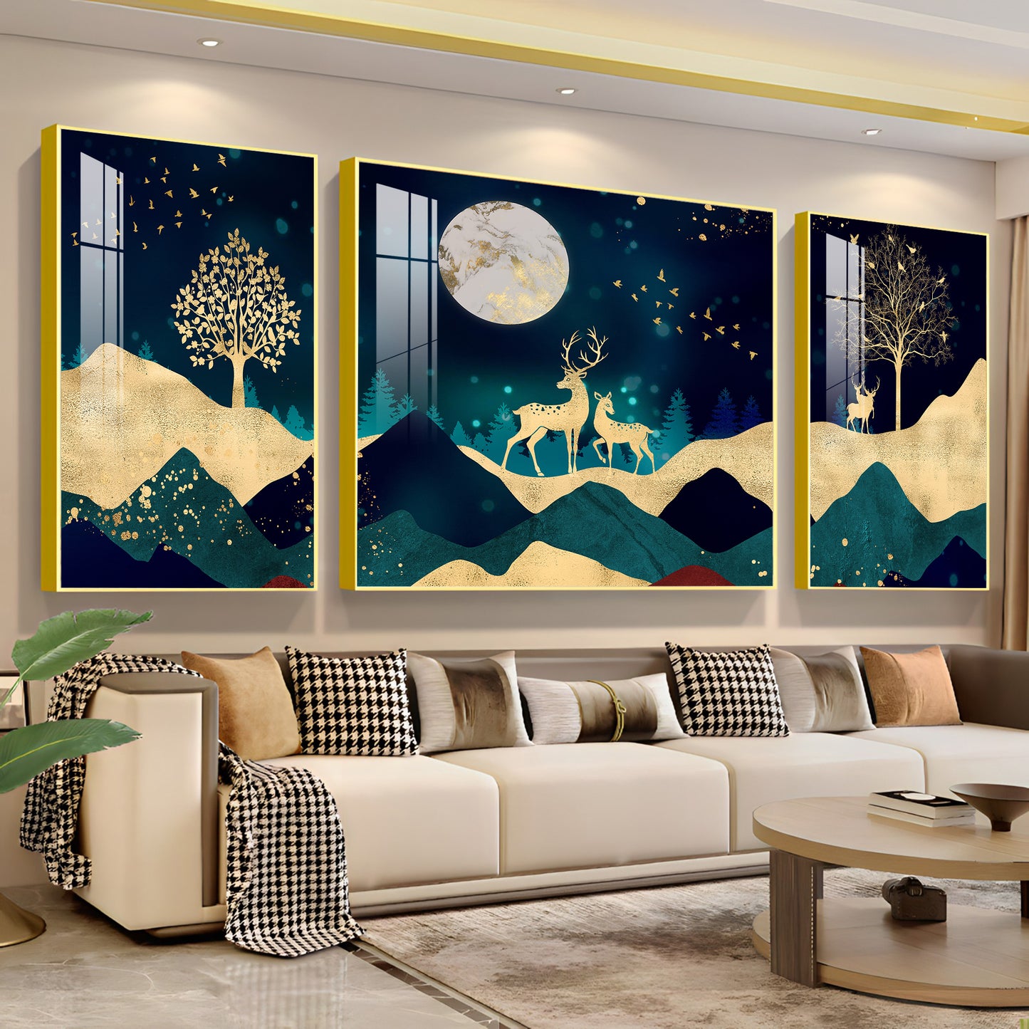 Glittering Night Premium Acrylic Wall Art (Set of 3)