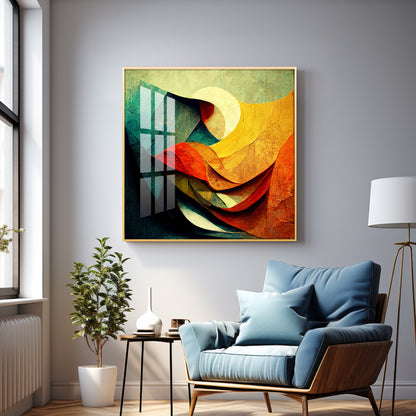 Abstract Contemporary Modern Watercolor Art Premium Acrylic Square Wall Art