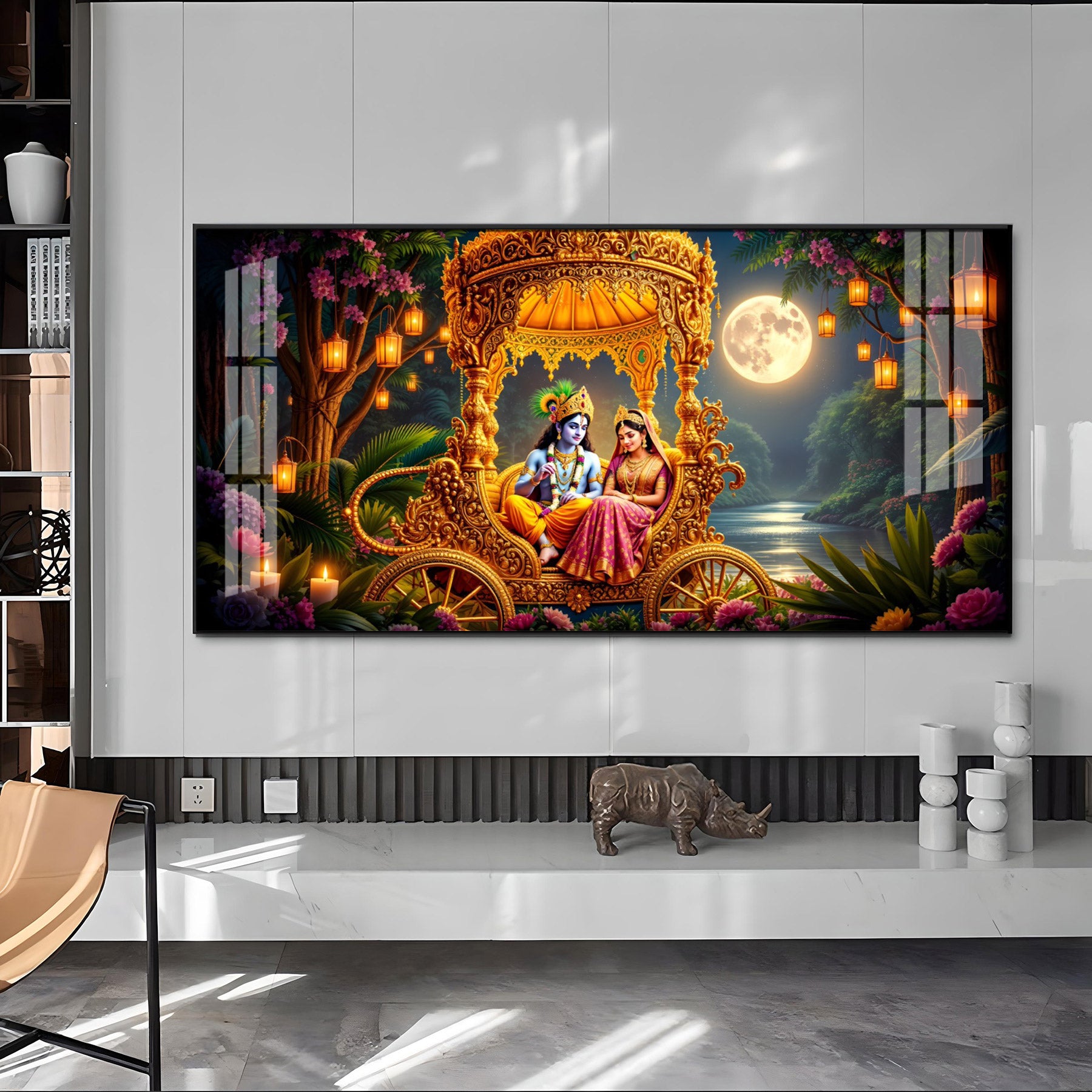 Krishna Radha Serenity Premium Acrylic Horizontal Wall Art
