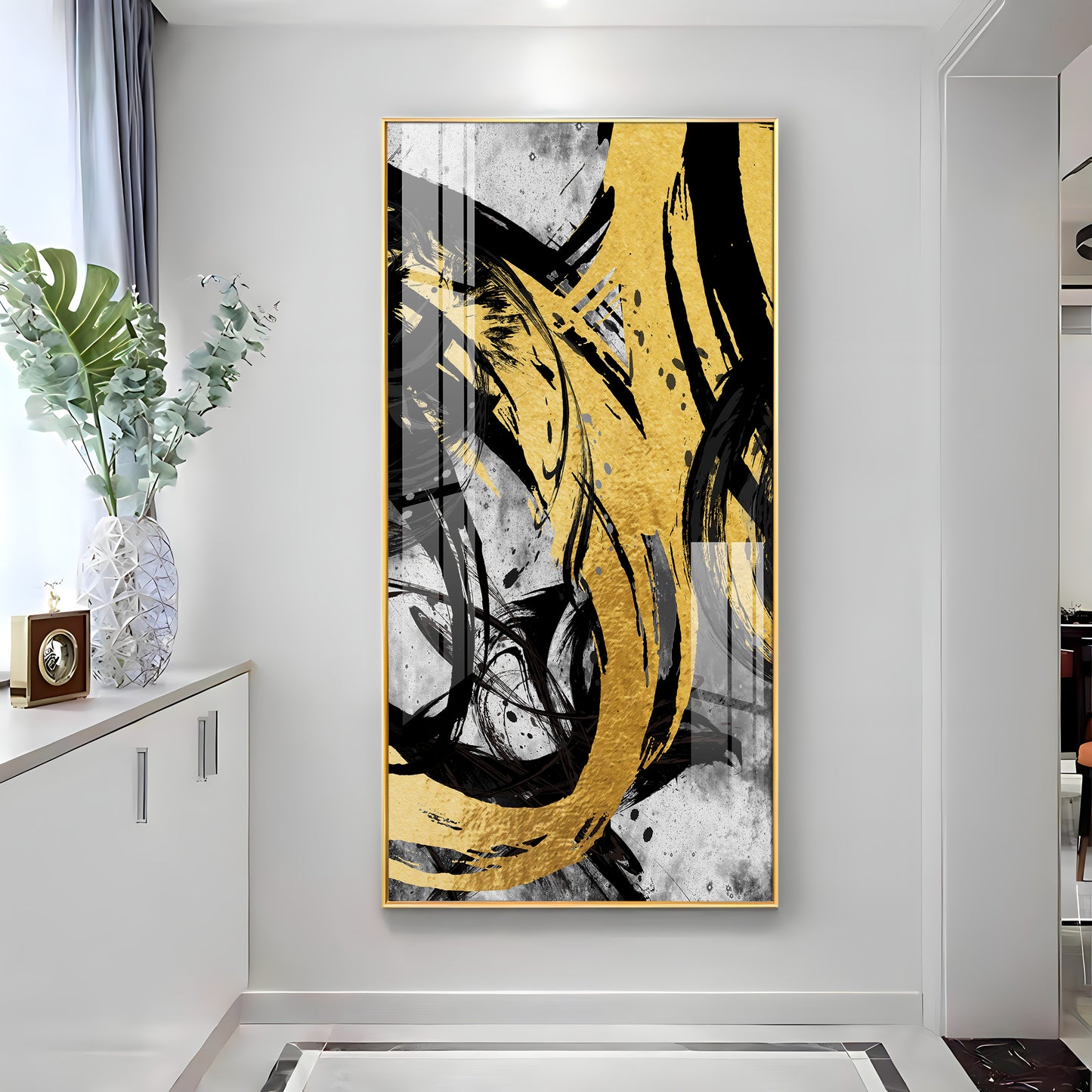 Brush Art Premium Acrylic Vertical Wall Art