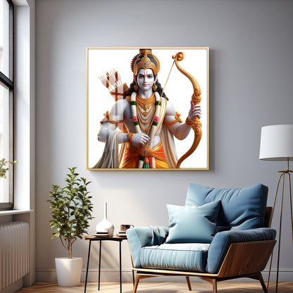 King Of Ayodhya Shree Ram Premium Acrylic Square Wall Art