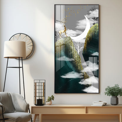 Moon & Mountains Luxury Crystal Wall Art