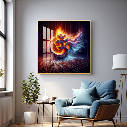 Divine Om Mural Premium Acrylic Square Wall Art