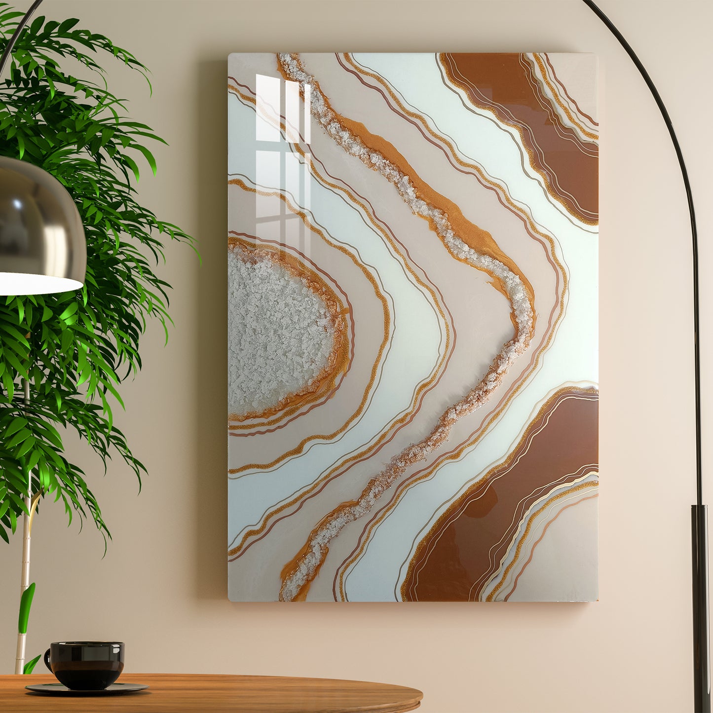 Brown lines Epoxy Resin Wall Art