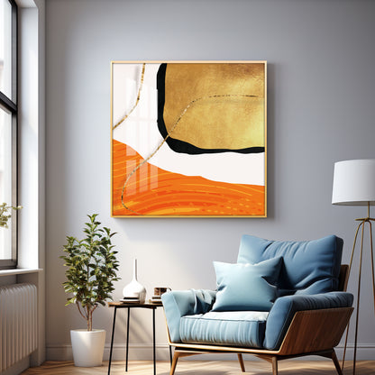 Golden Rust Premium Acrylic Square Wall Art