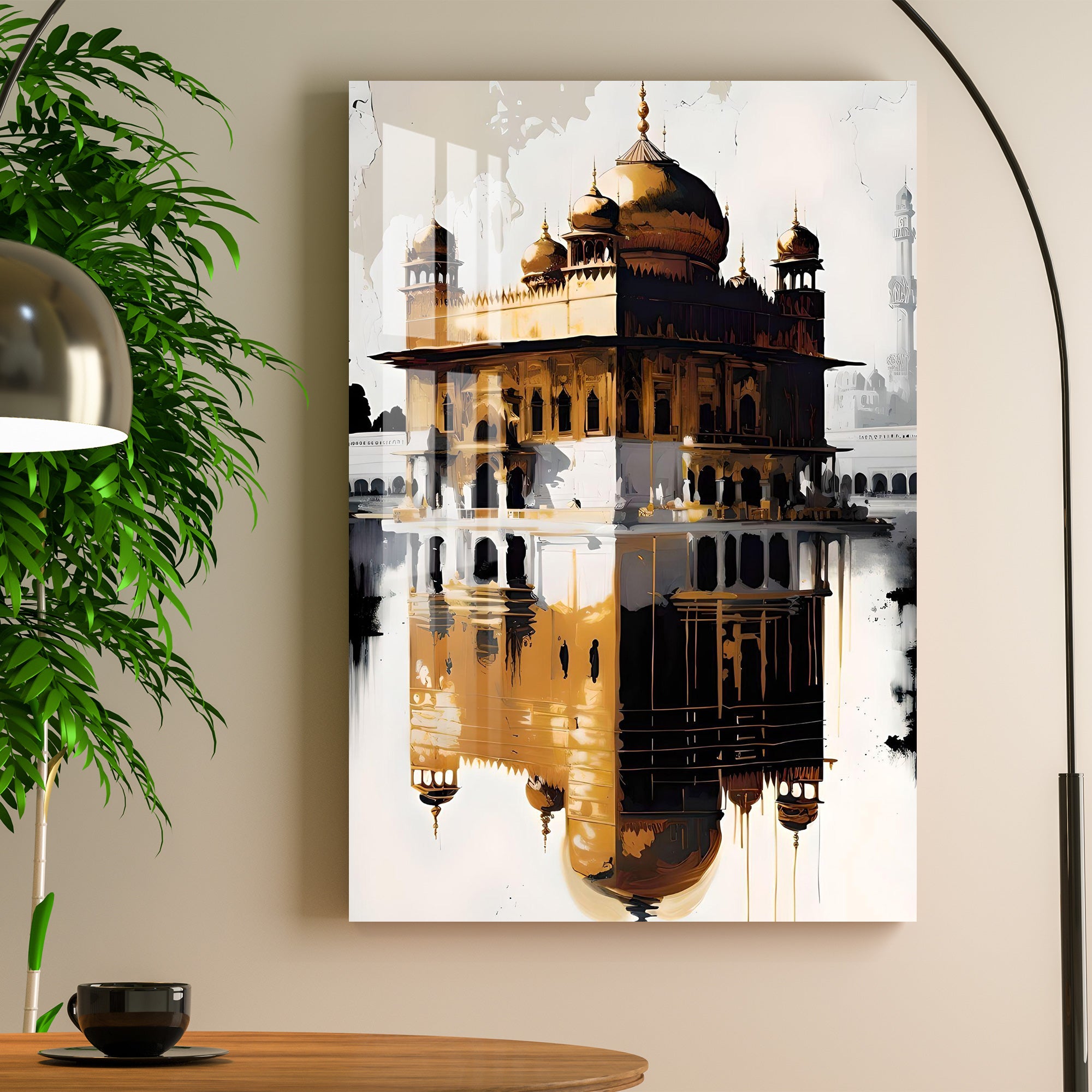 Shades of Golden temple Acrylic Wall Art