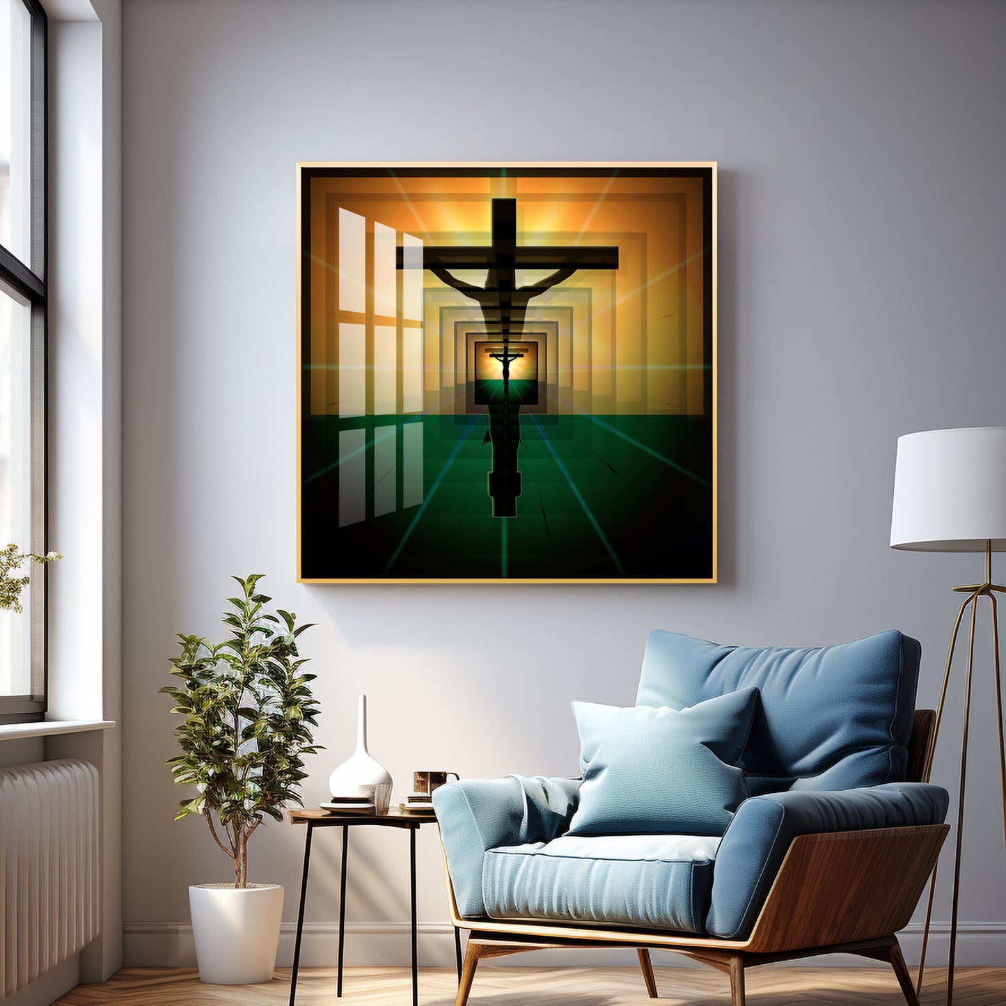 The Jesus Cross Premium Acrylic Square Wall Art