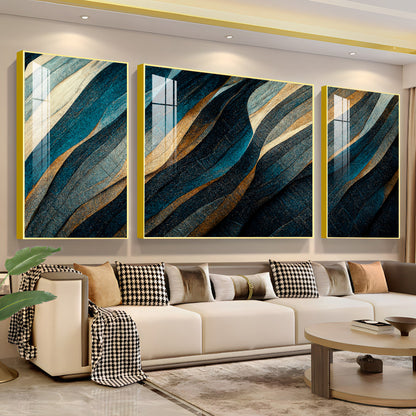 Seamless Waves Premium Acrylic Wall Art (Set of 3)