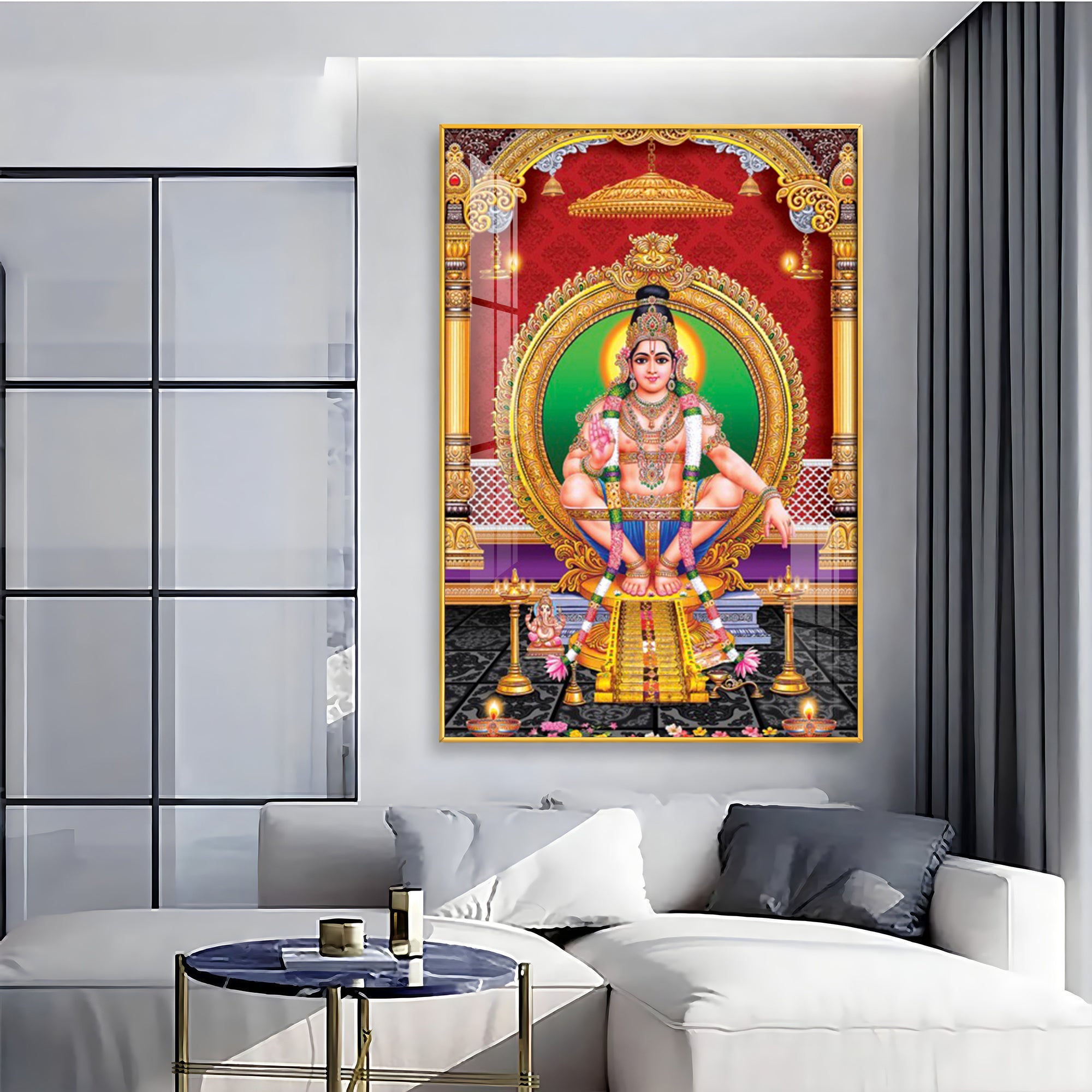 Lord Ayyappa Premium Acrylic Vertical Wall Art