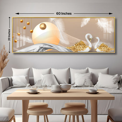 Jeweled Swan Premium Acrylic Horizontal Wall Art