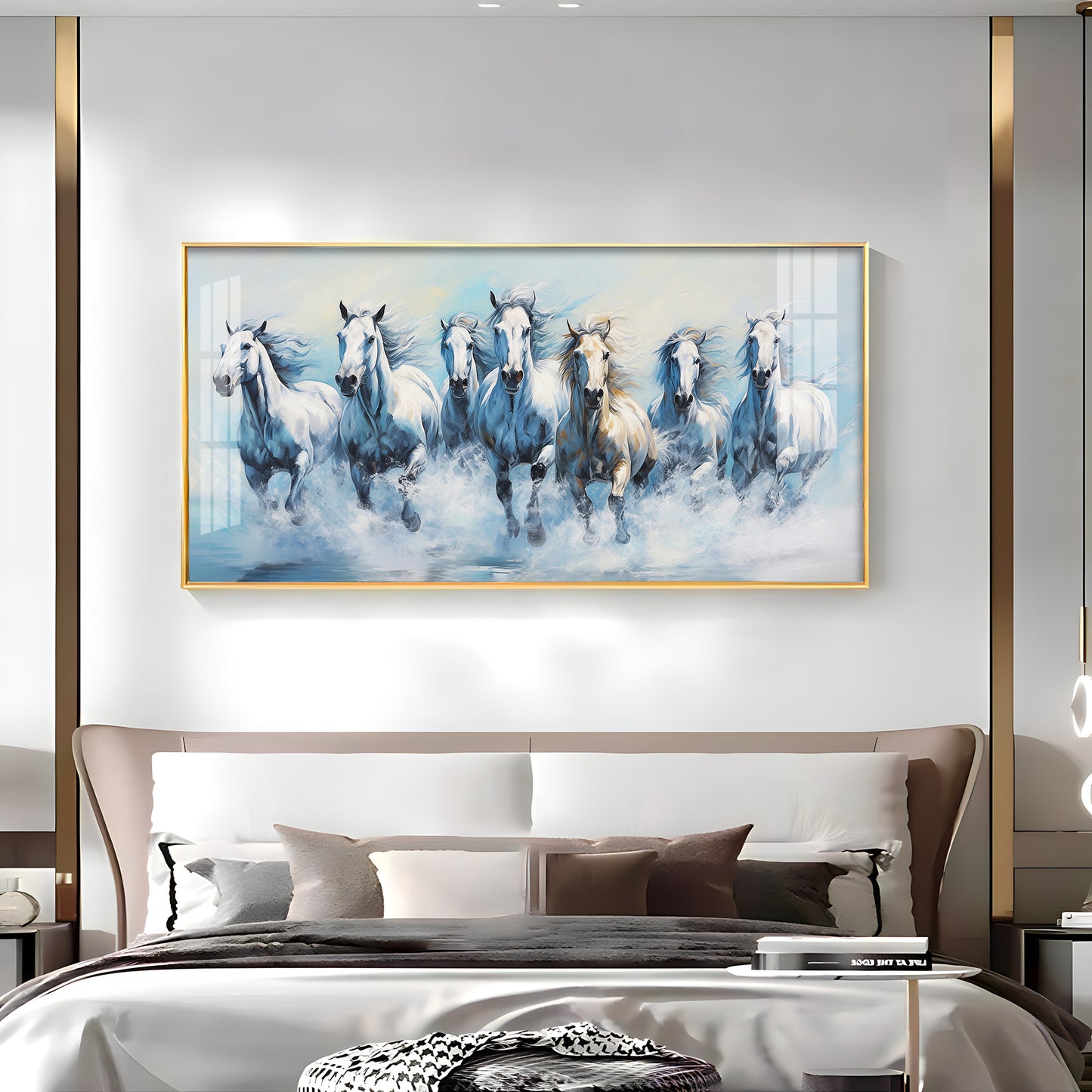 Fairytale Seven Horses Premium Acrylic Horizontal Wall Art