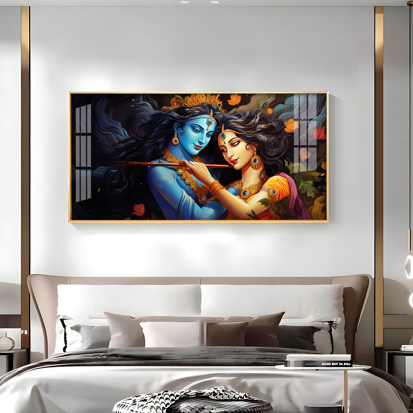 Unique Bond Of Radha Krishna Premium Acrylic Horizontal Wall Art