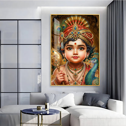 Little Murugan Ji Premium Acrylic Vertical Wall Art
