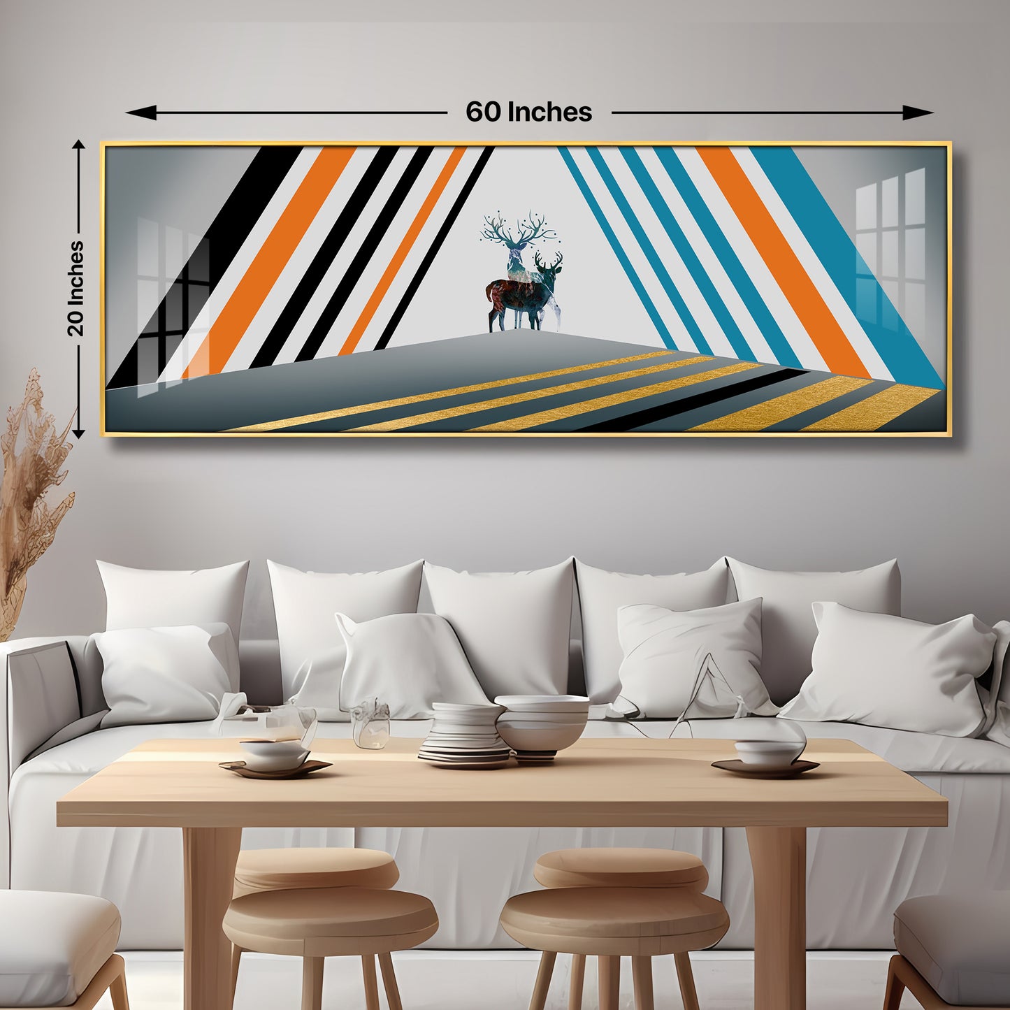 Colourful Stripes Premium Acrylic Horizontal Wall Art