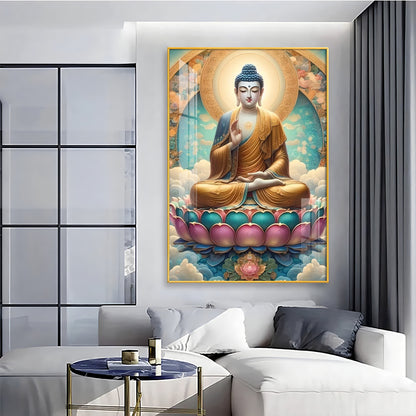 Serene Lotus Buddha Premium Vertical Acrylic Wall Art