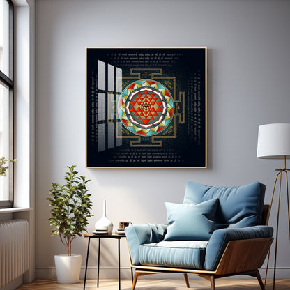 Shri Yantra Premium Acrylic Square Wall Art