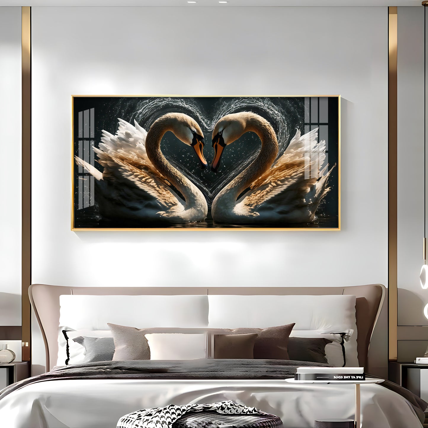 Swan On The Lake Premium Acrylic Horizontal Wall Art