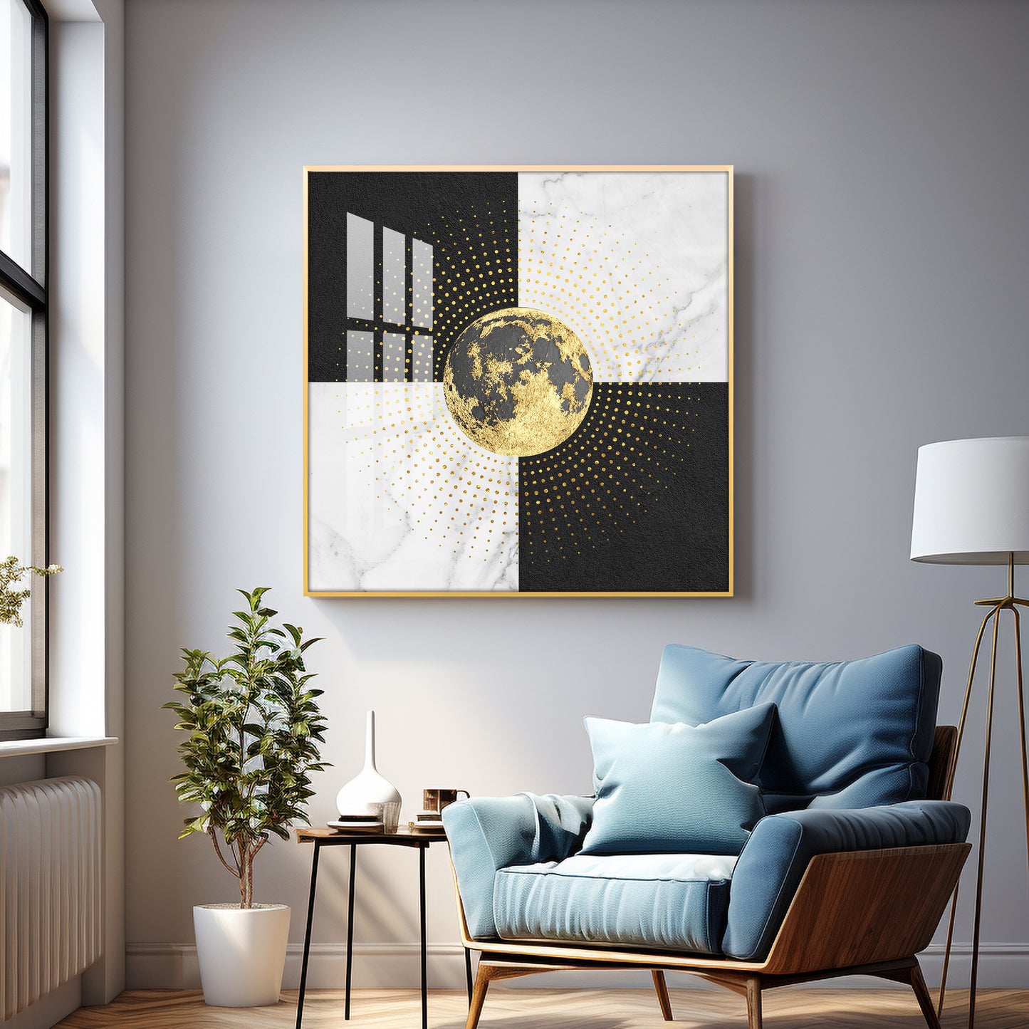 Golden Universe Premium Acrylic Square Wall Art