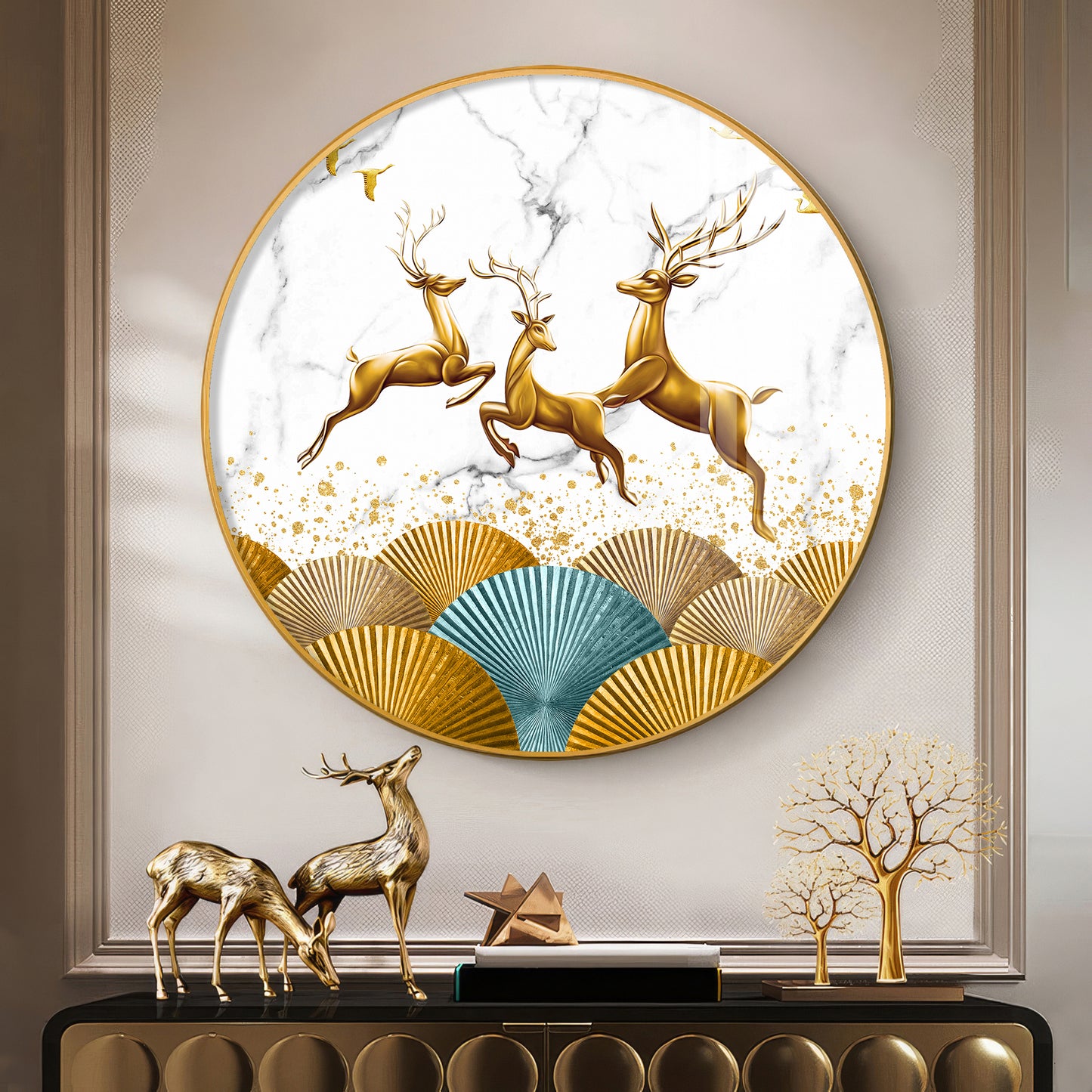 Enchanted Deer Premium Acrylic Round Wall Art