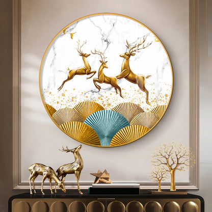 Enchanted Deer Premium Acrylic Round Wall Art