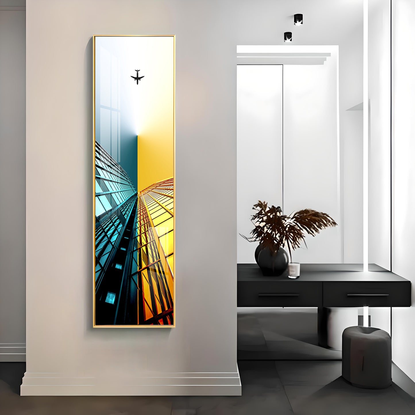 Tall Skyscrapers Premium Acrylic Vertical Wall Art