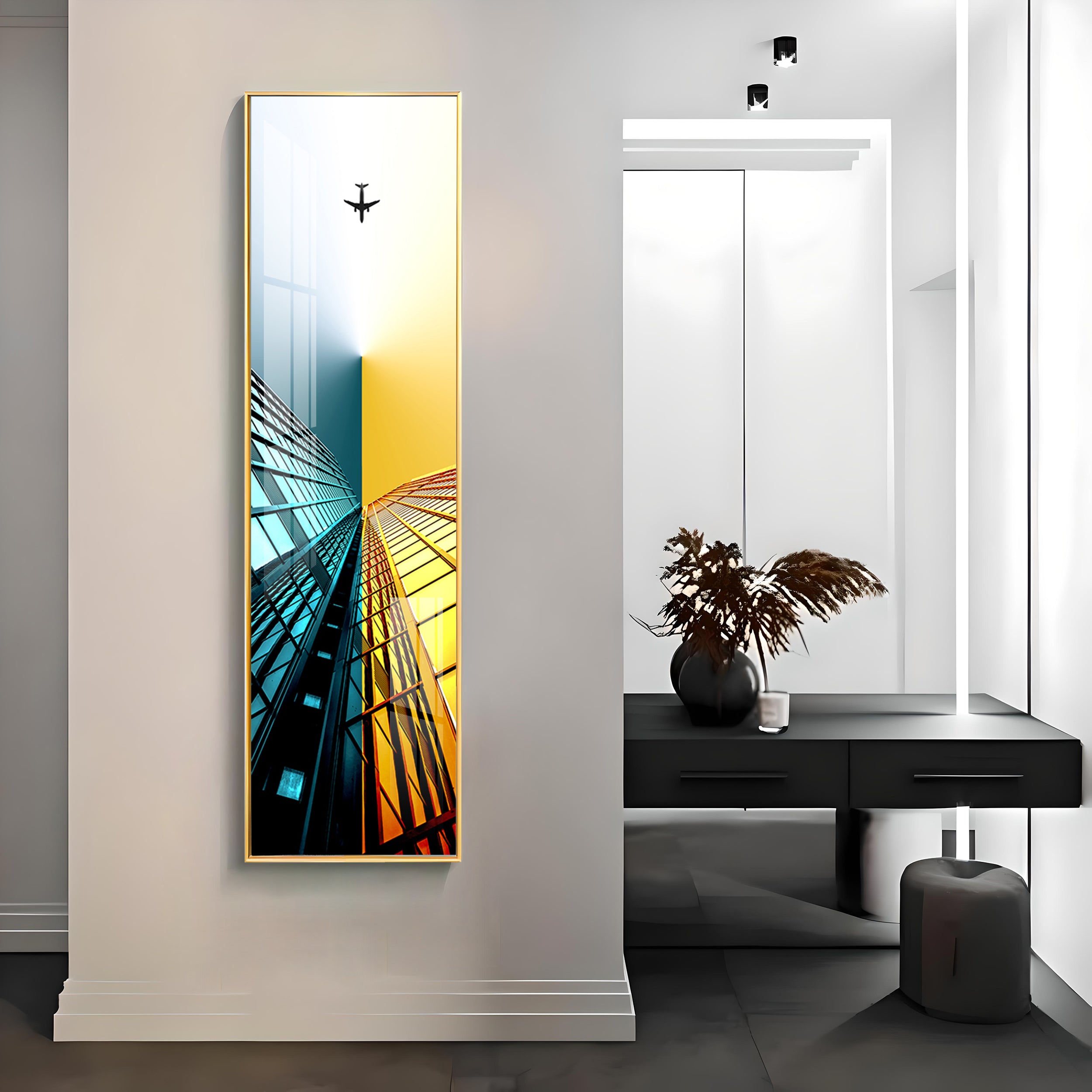 Tall Skyscrapers Premium Acrylic Vertical Wall Art