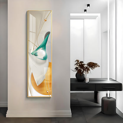 Nordic Abstract Golden Premium Acrylic Vertical Wall Art
