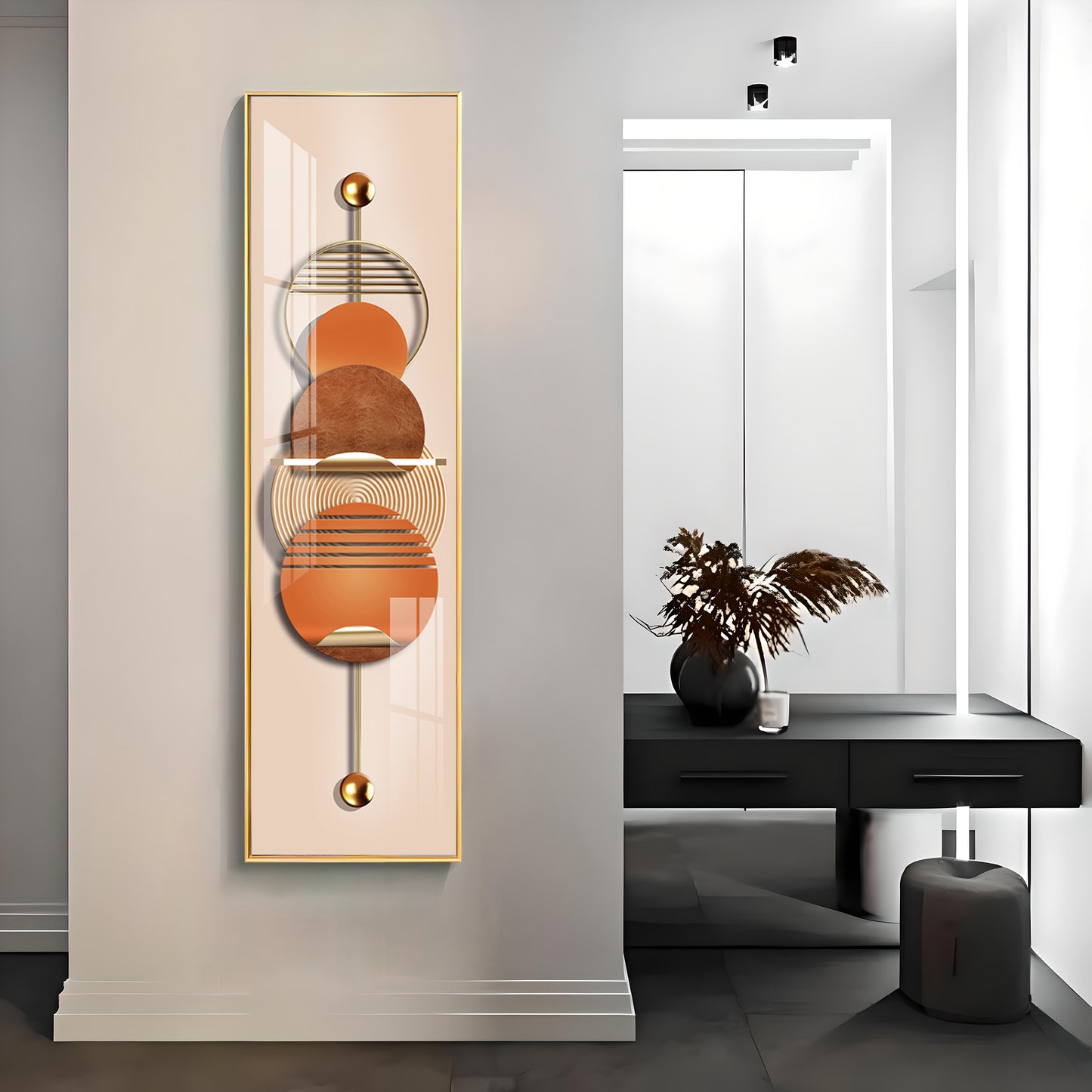 Creative Decor Abstract Geometry Premium Acrylic Vertical Wall Art
