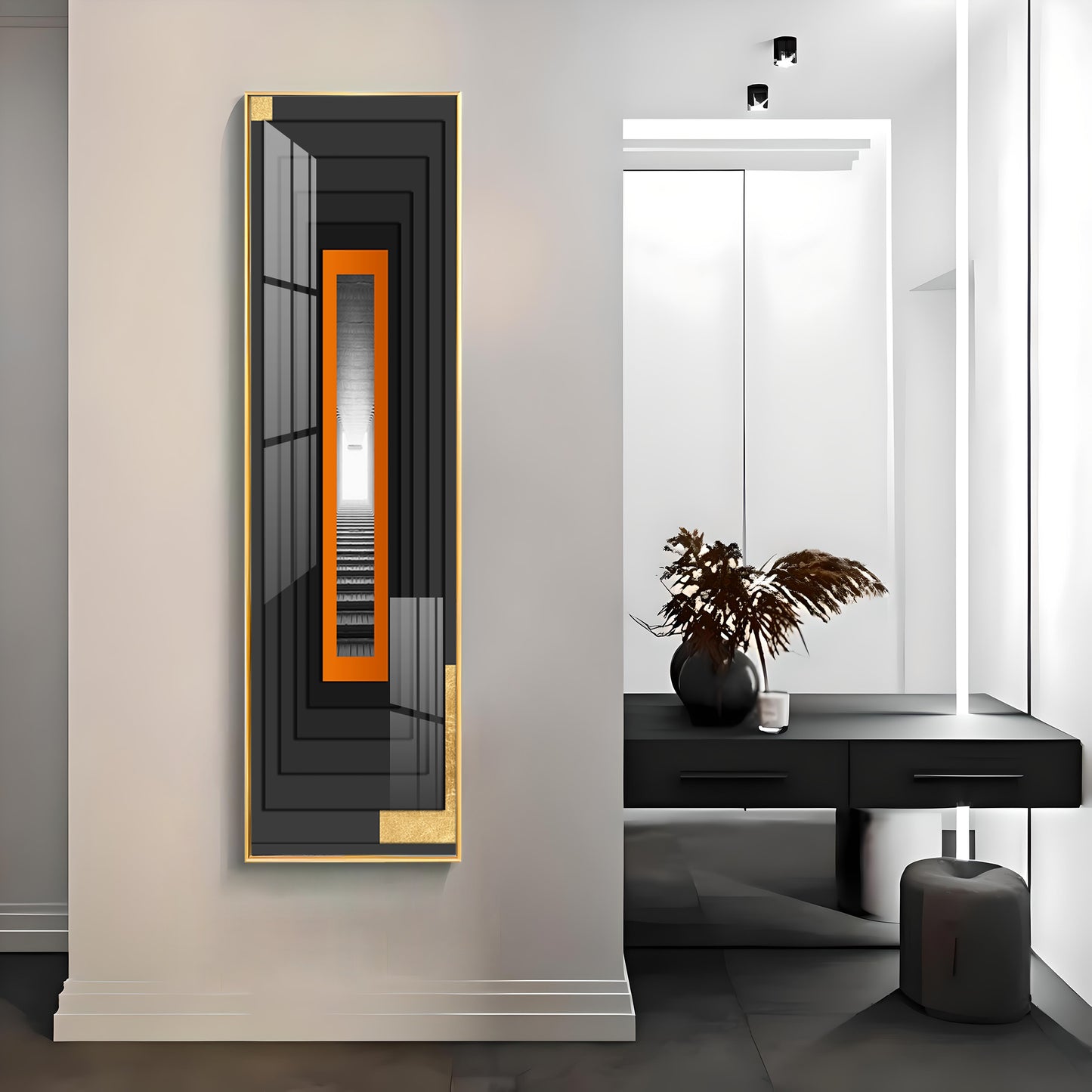 Ember Glow Frame Premium Acrylic Vertical Wall Art