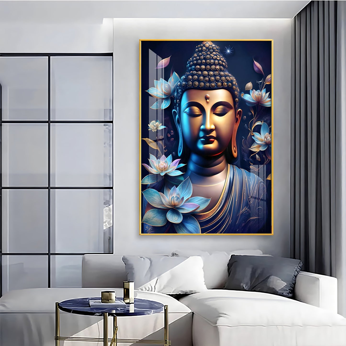 Modern Buddha Premium Acrylic Vertical Wall Art