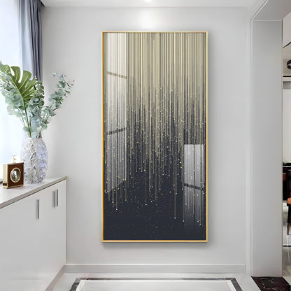 Golden Line Frame For Entrance Hall Premium Acrylic Vertical Wall Art