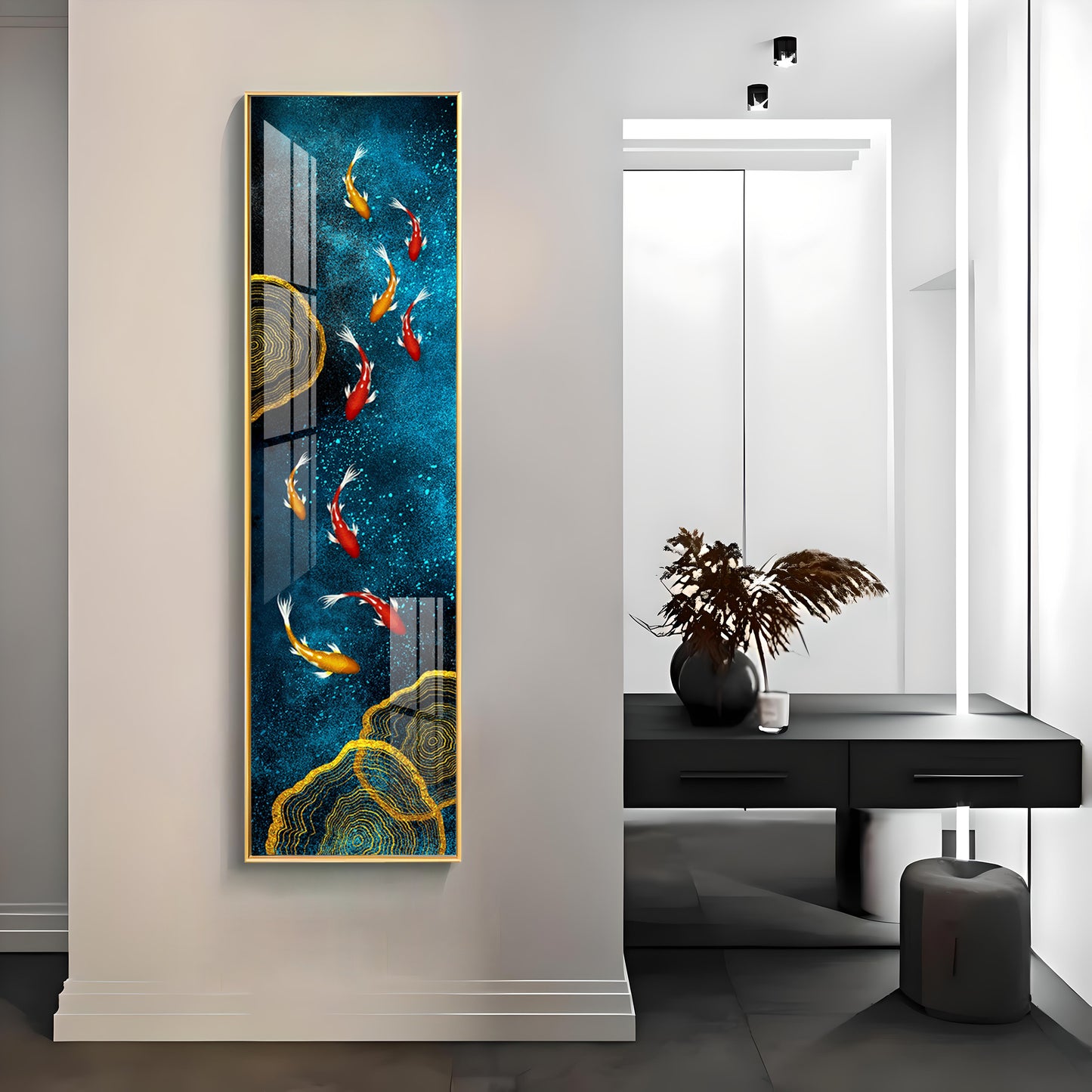 Aesthetic Koi Fish Feng Premium Acrylic Vertical Wall Art