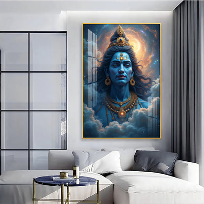 Lord Shiva Cloudscape Premium Acrylic Wall Art