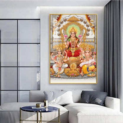 Goddess Laxmi Ji Radiant Premium Acrylic Vertical Wall Art