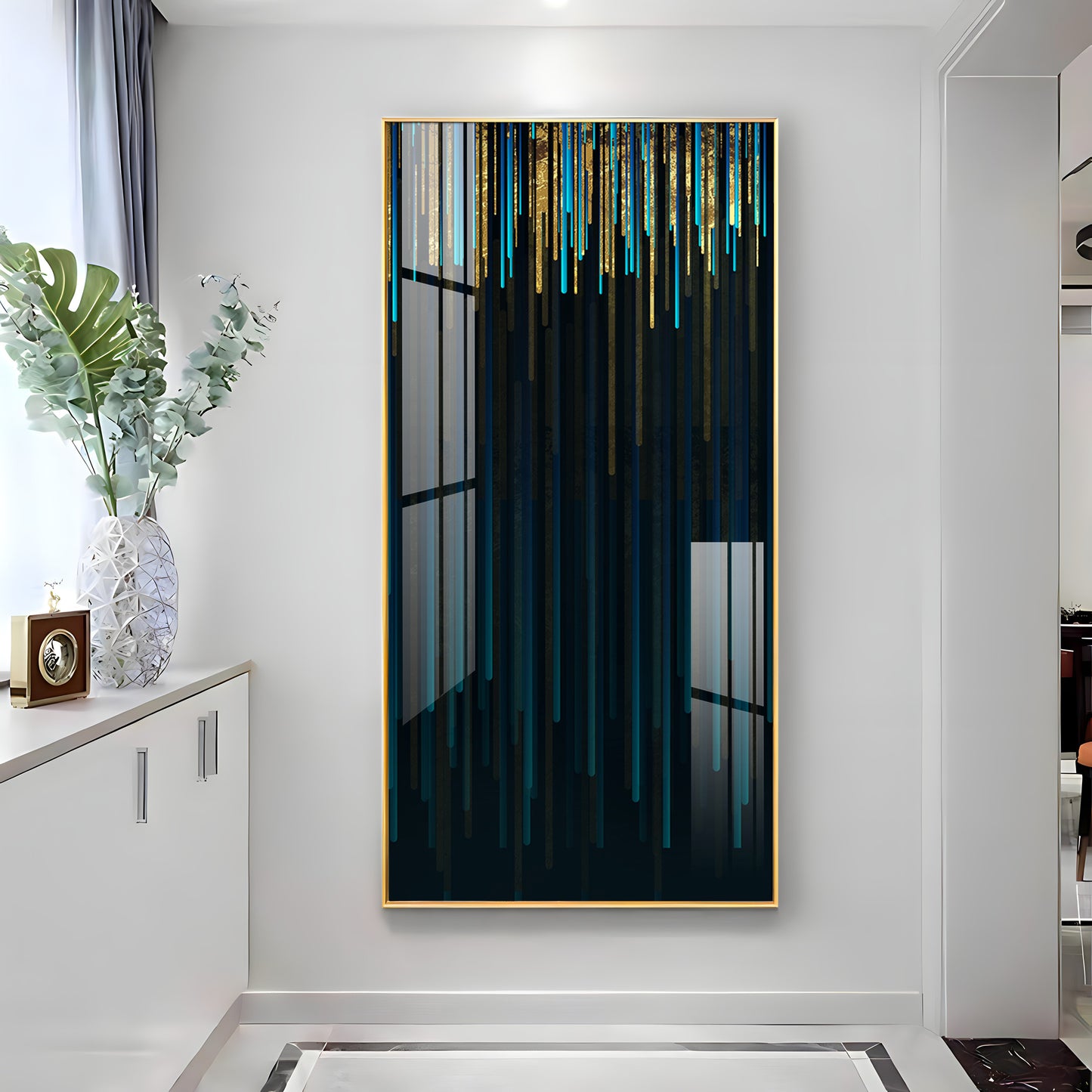 Modern Line Geometric Premium Acrylic Vertical Wall Art