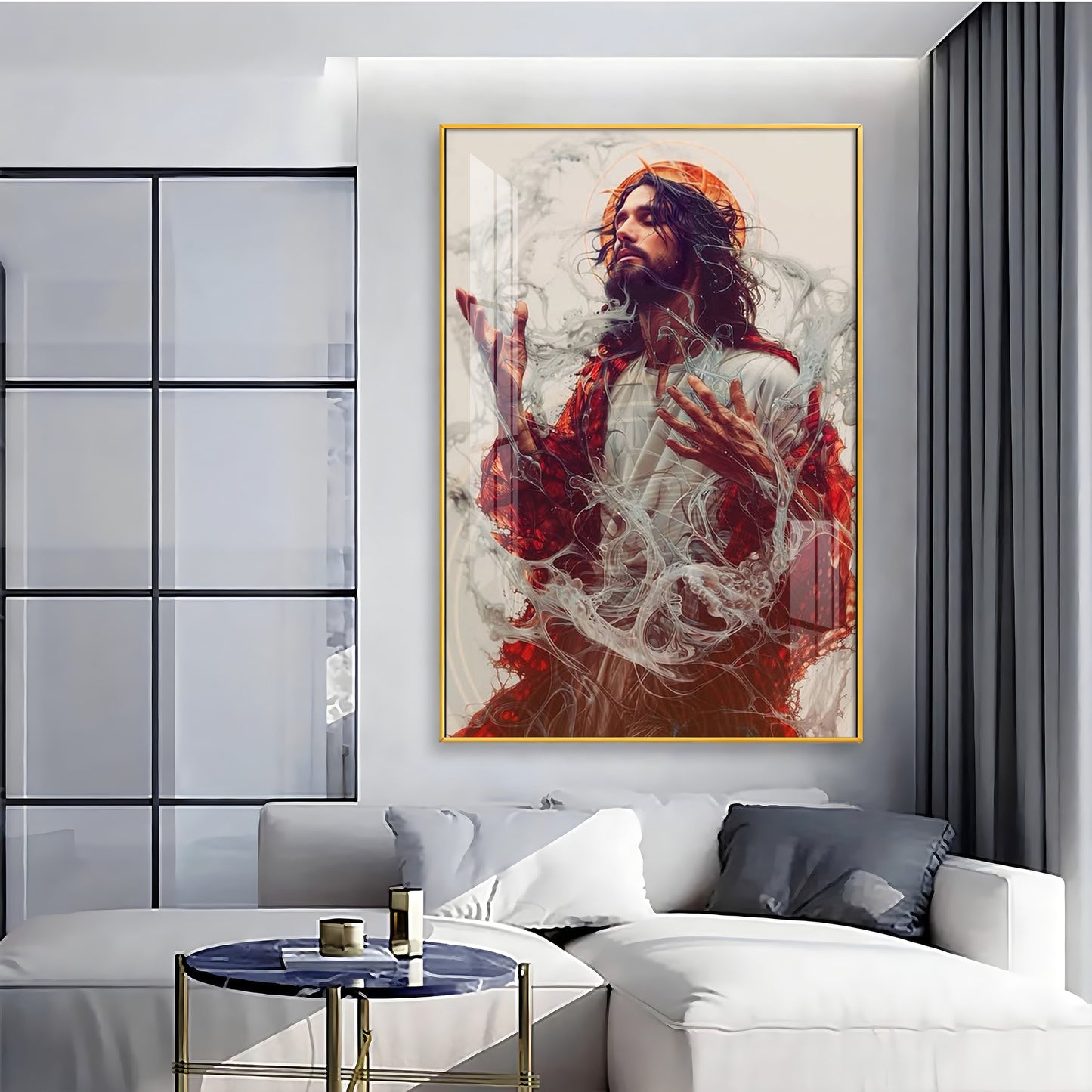 Sacred Jesus Mural Premium Acrylic Wall Art