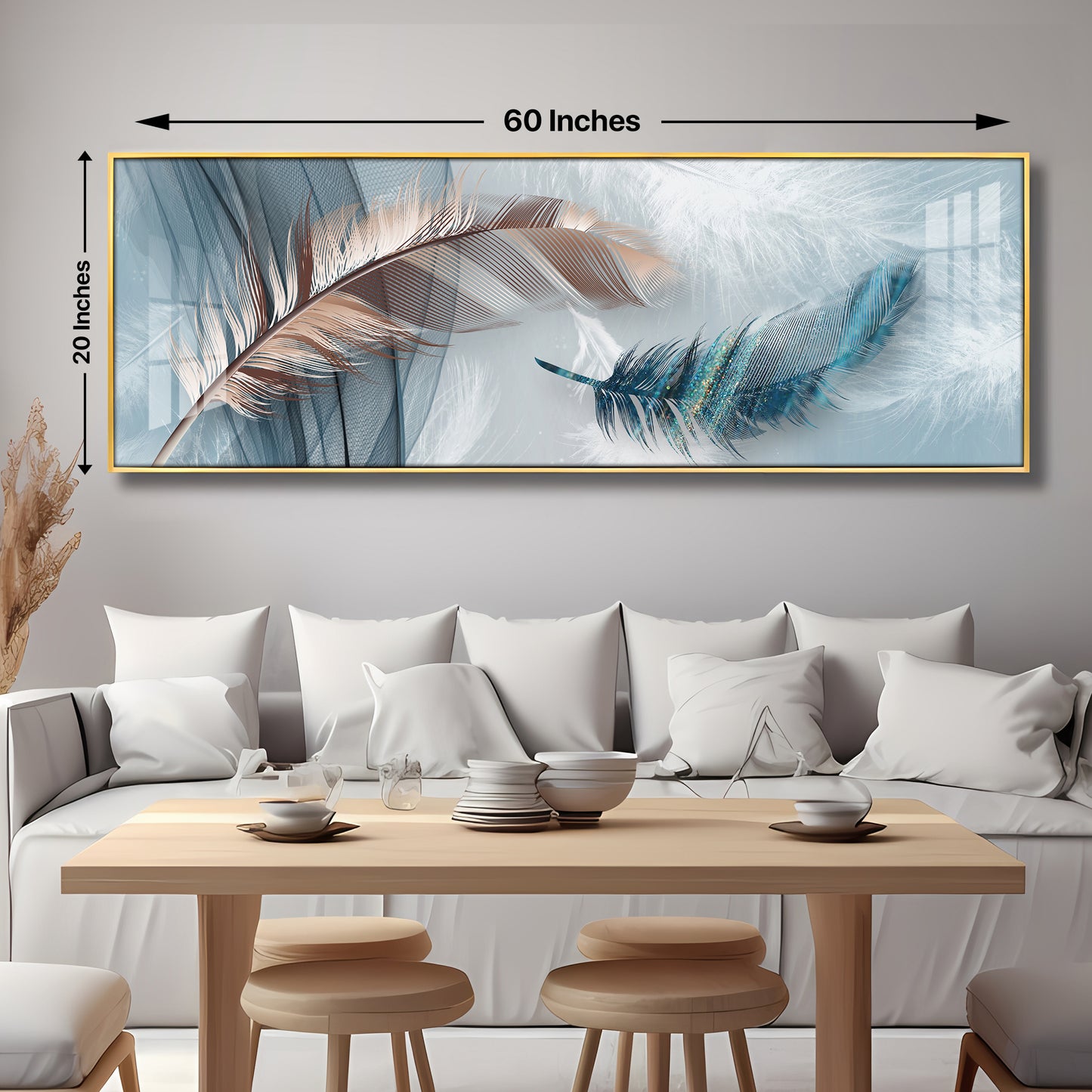 Mesmerising Feathers Premium Acrylic Horizontal Wall art