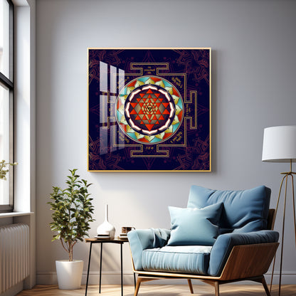 Laxmi Shri Yantra Premium Acrylic Square Wall Art