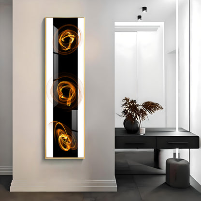 Golden Curl Design Premium Acrylic Vertical Wall Art