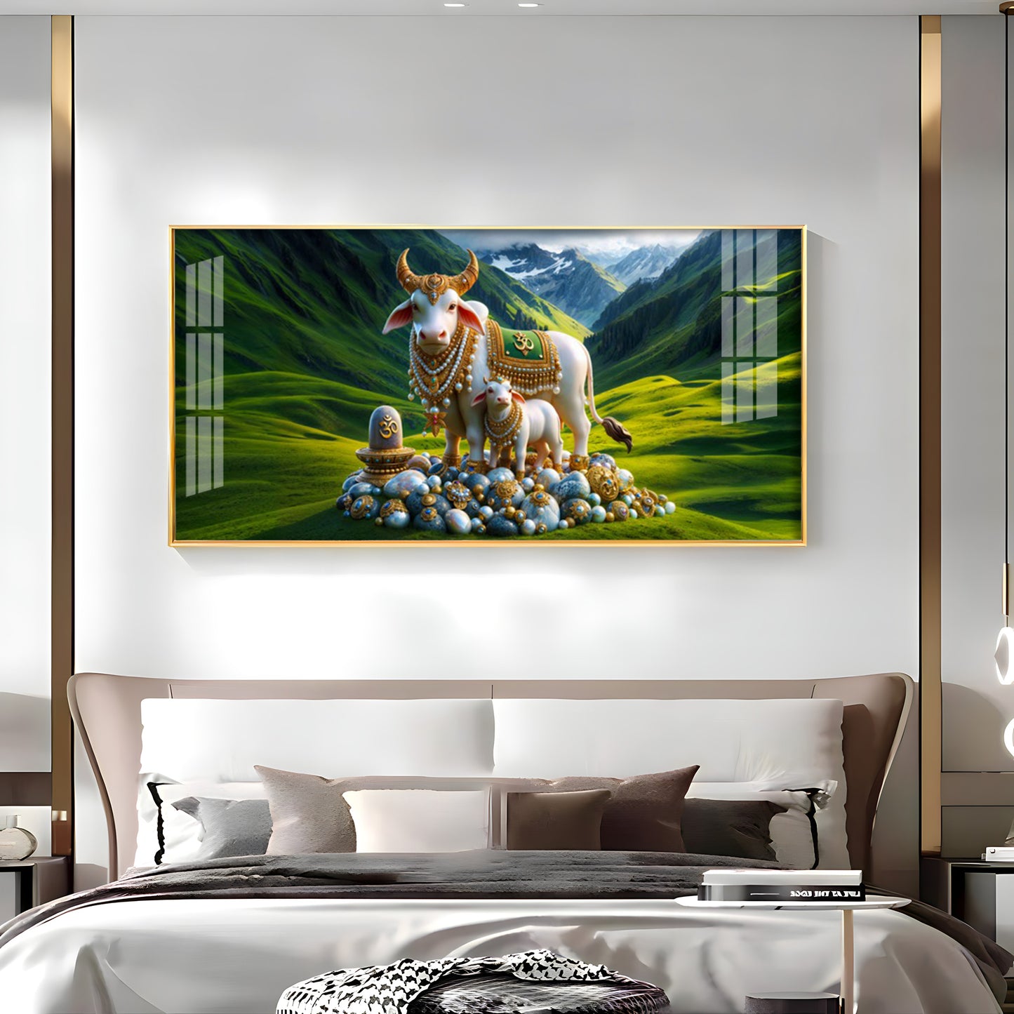 Sacred Nandi In Valley Premium Acrylic Horizontal Wall Art