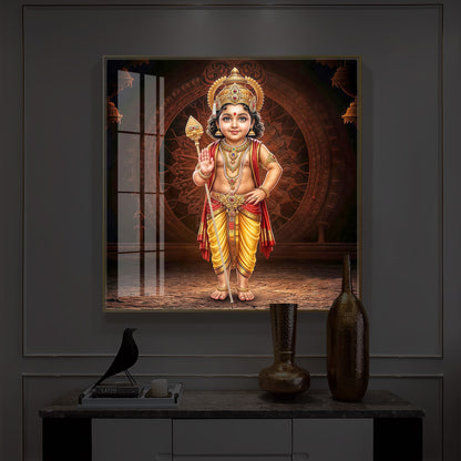 Divine Lord Murugan Modern Luxury Backlight Square Wall Art