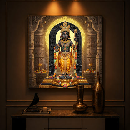 Shree Ram Modern Luxury Backlight Square Wall Art