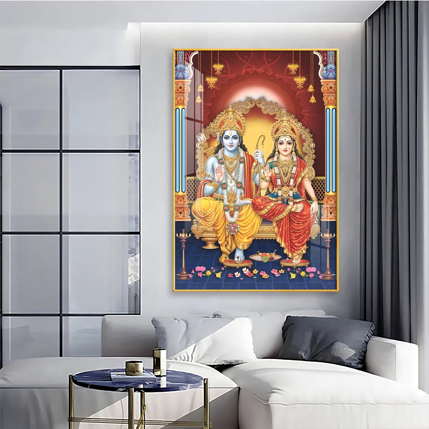 Sita Ram Premium Acrylic Vertical Wall Art