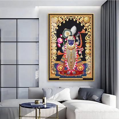 Celestial Krishna Premium Acrylic Vertical Wall Art