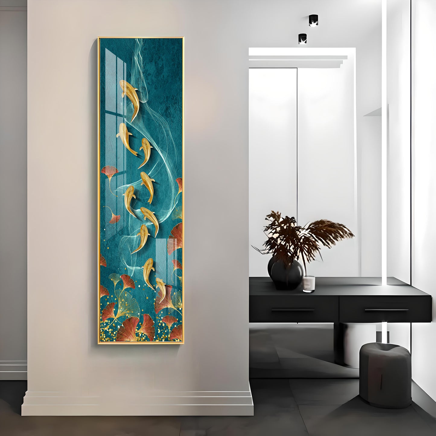 Aquatic Harmony Premium Acrylic Vertical Wall Art