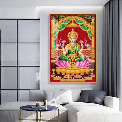 Lakshmi's Blessing Premium Acrylic Vertical Wall Art