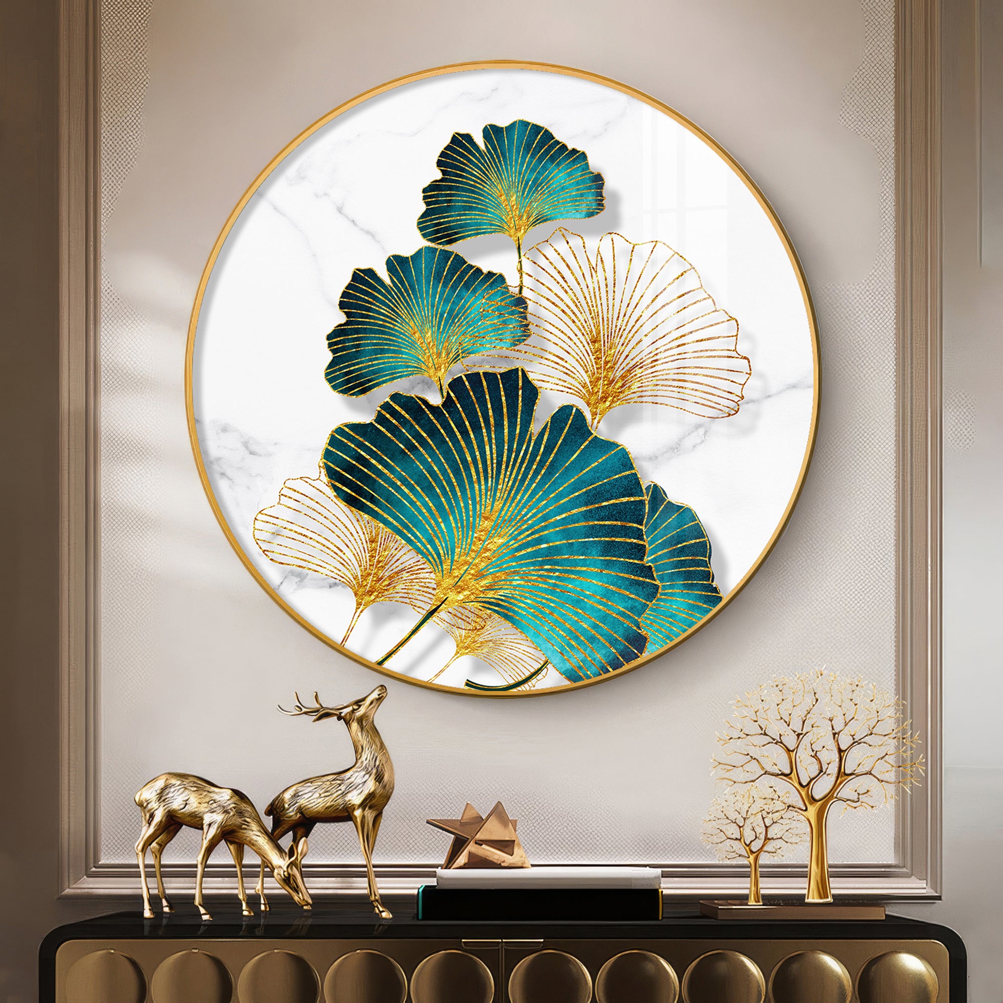 Emerland Petal Art Premium Acrylic Round Wall Art