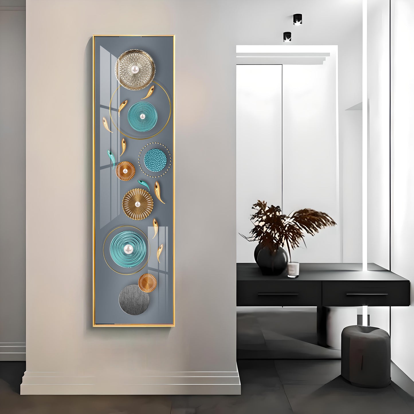 Elegance of Grey Premium Acrylic Vertical Wall Art