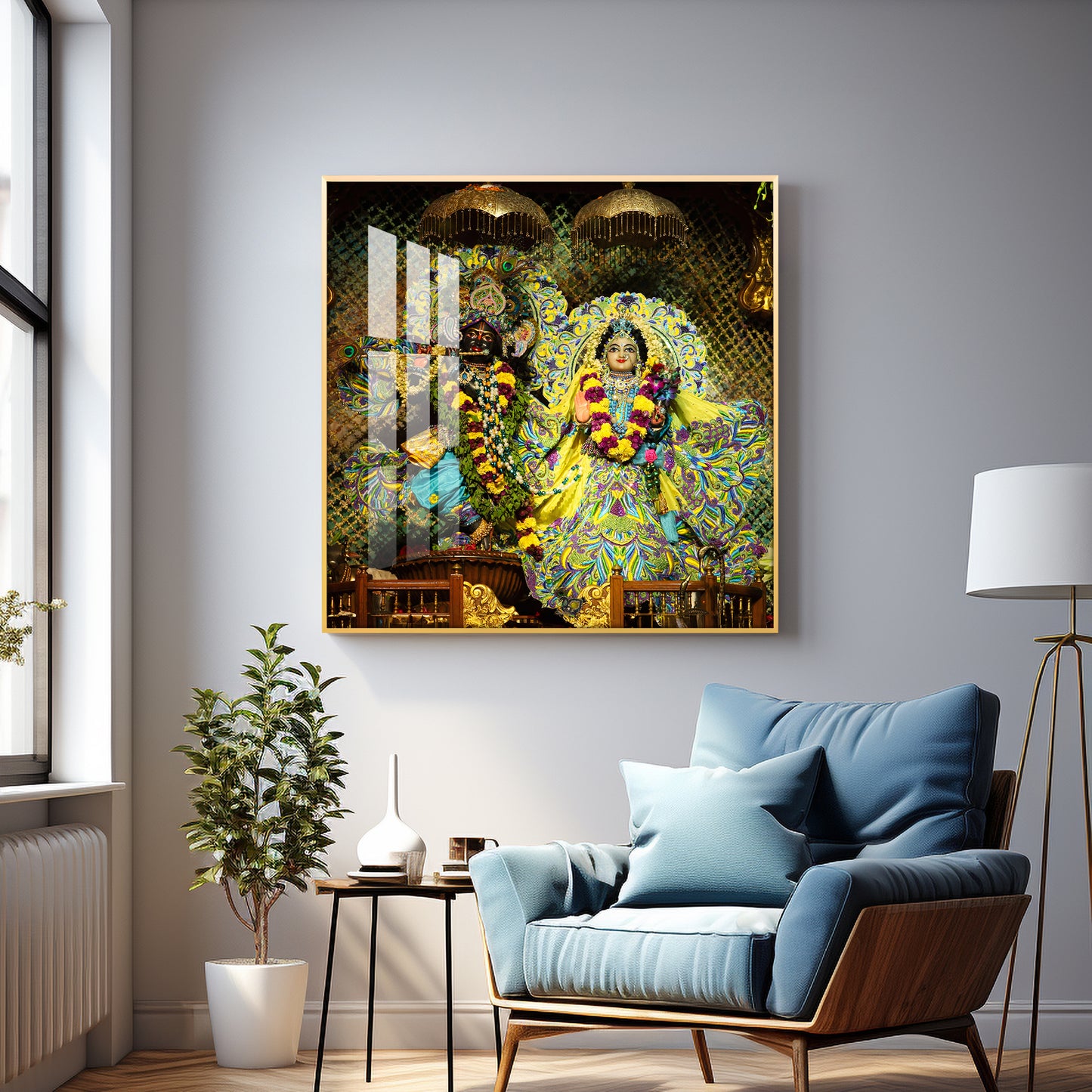 Radha Krishna Premium Acrylic Square Wall Art